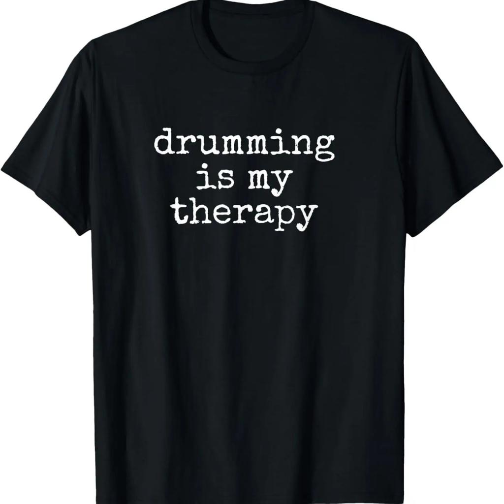 Drummer Gifts For Men Women, Drumming Is My Therapy Drum T-Shirt