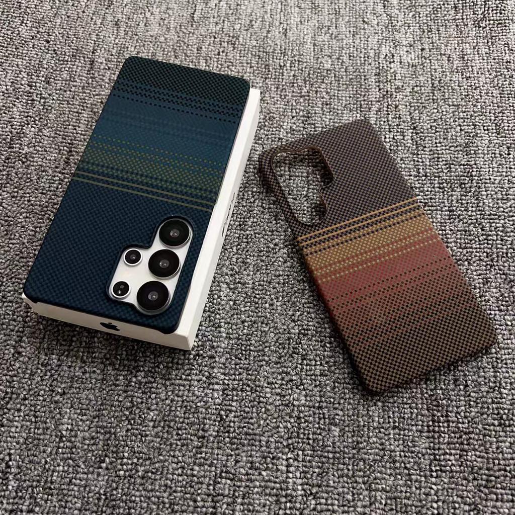Slim Frameless Carbon Fiber Pattern Plastic Magnetic Case For Samsung S26 S25 S24 Ultra Plus For Magsafe Wireless Charge Cover
