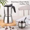 304 Stainless Steel Moka Pot Hand Brewed Coffee Pot High Pressure Cold Extraction Single Valve Coffee Equipment for Home Cafe