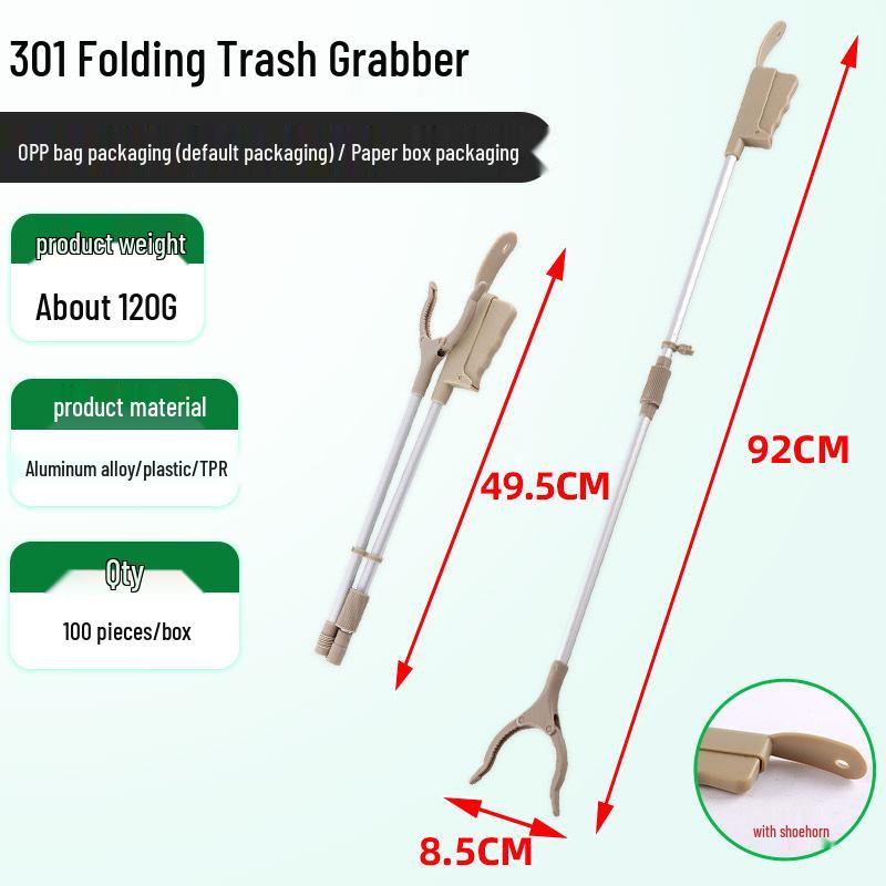 Foldable Long-Handle Litter Picker: High-Altitude Garbage and Cigarette Butt Grabber for Parks Default OPP Bag
