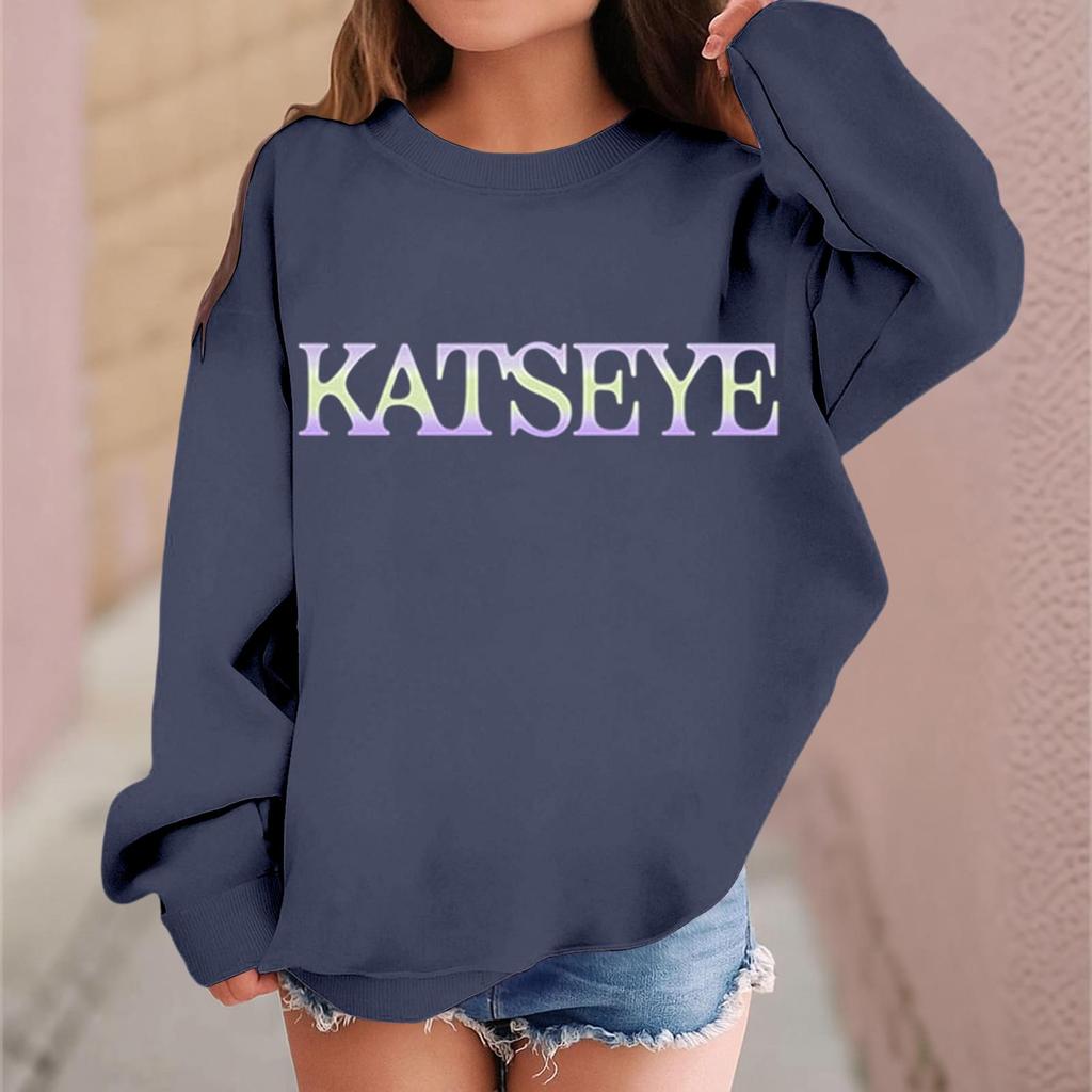 Kids Long Sleeve Printed Neck Sweatshirt Casual Pullover Top for Boys and Girls