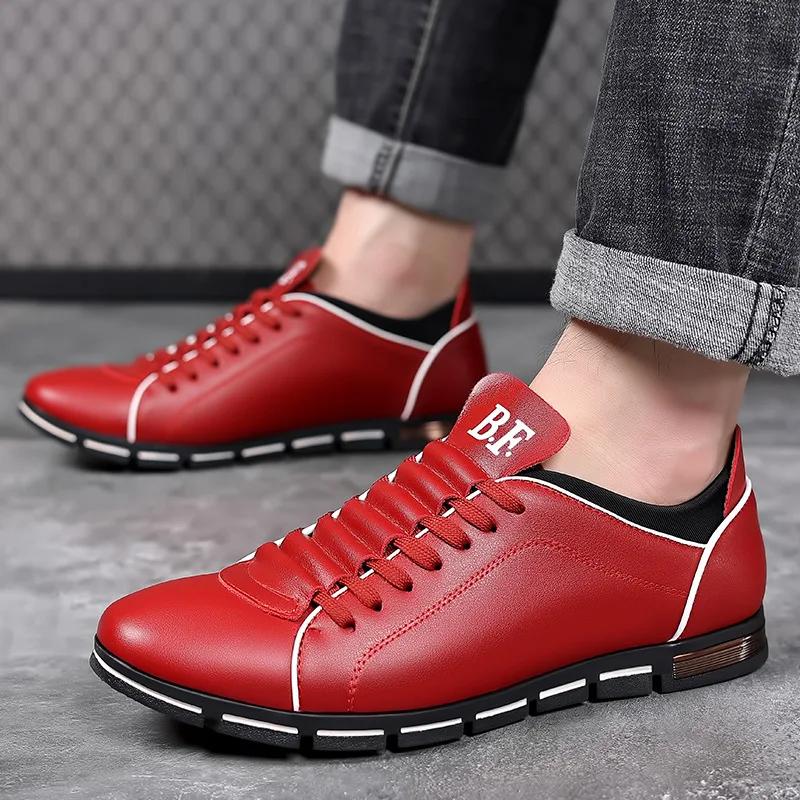 Fashion Casual Shoes Mens Outdoor Tennis Sneakers Lightweight Comfortable Lace Up PU Trainer Size Smaller Than Normals for Men