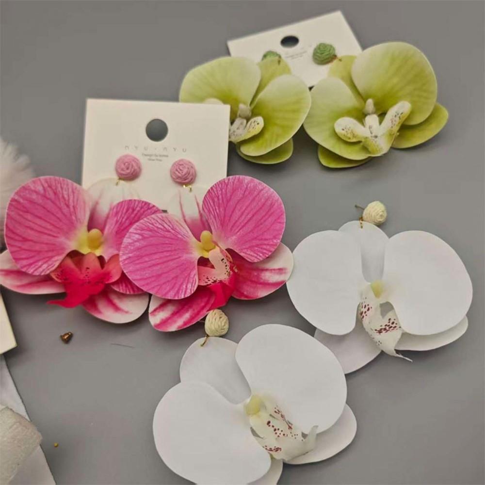 Korean Style Flower Earrings Exaggerated Flower Drop Earrings Butterfly Orchid Earrings  Wedding