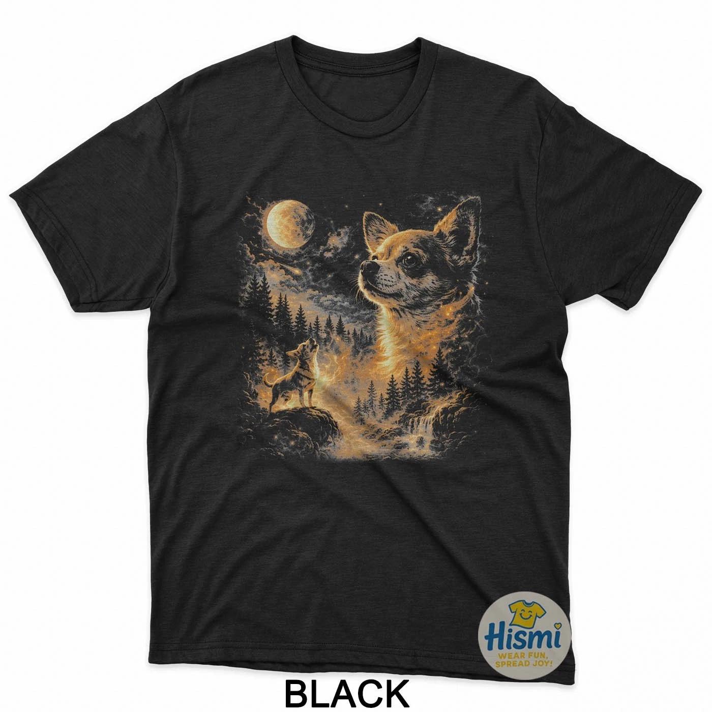 Chihuahua Howling To The Moon Vintage 90S Retro Animal T-Shirt S