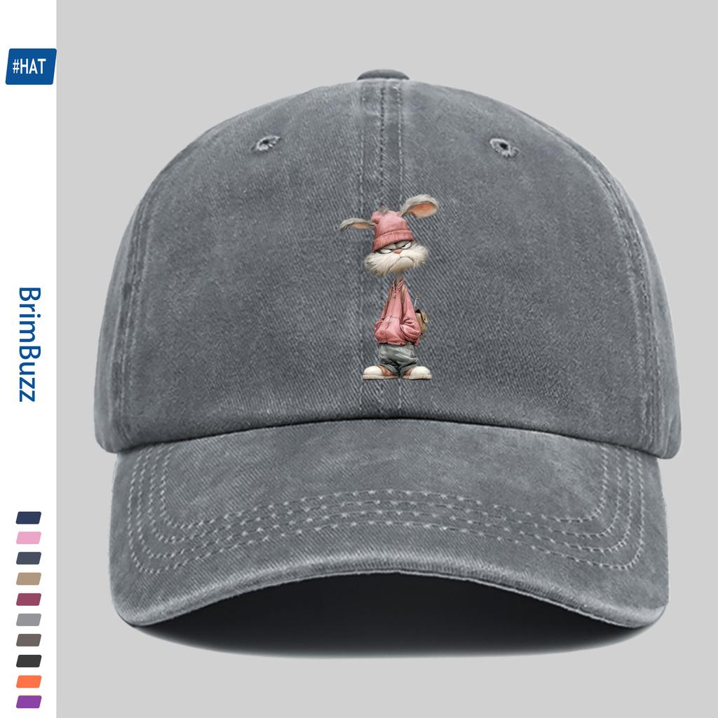 Pc Pcs Adjustable Rabbit Print Trucker Cap for Men Women Lightweight Washed Vintage Baseball Hat with Rabbit Design Suita