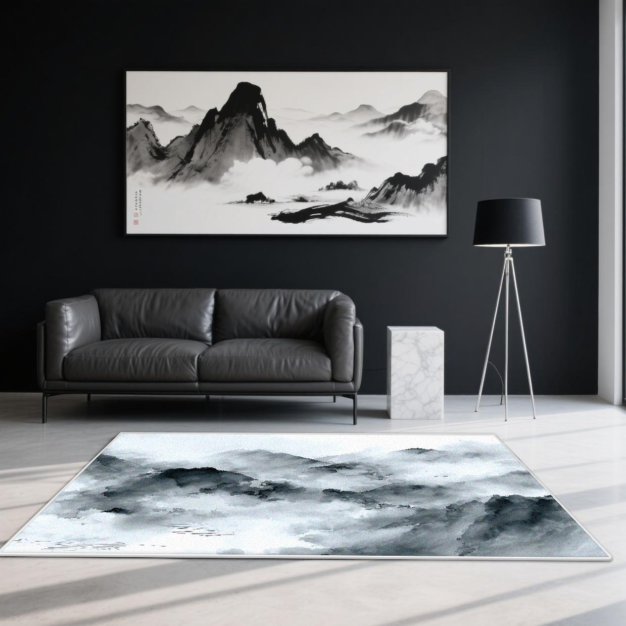 

Ковры в китайском стиле, украшение, гостиная, легко чистить, спальня, противоскользящий коврик, лаунж, моющийся, мягкий напольный коврик 60*90cm