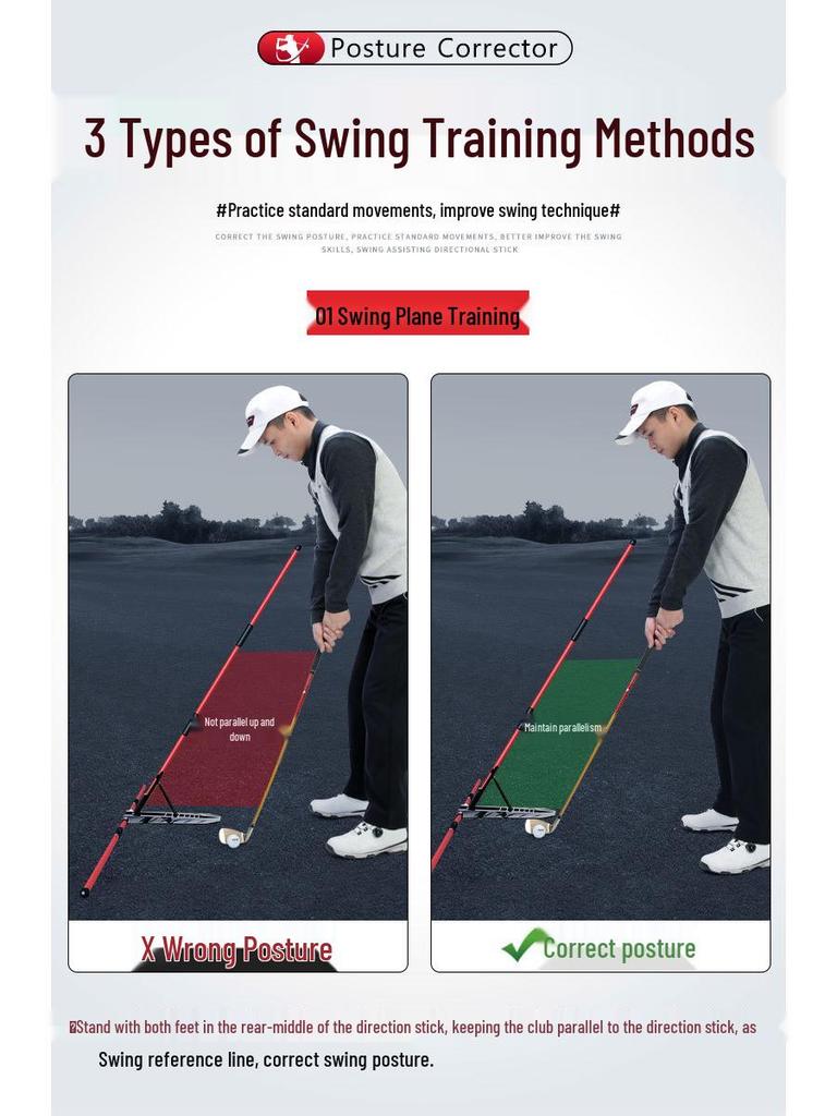 PGM Golf Flat Swing Practice Corrector: Swing Angle & Posture Training