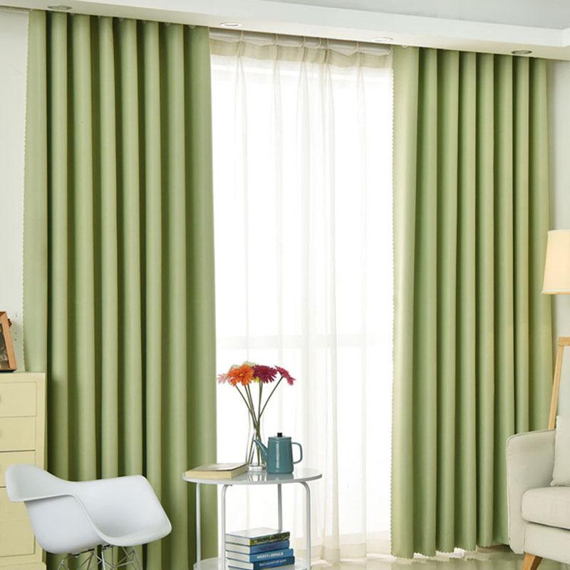 Modern Darkening Blackout Curtains Room High Density Weave Solid Color Simple Design For Bedroom Living Room