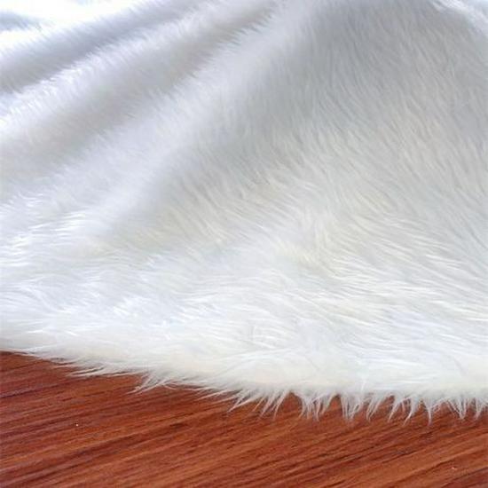 Christmas Pure White Plush Tree Skirt Holiday Decoration