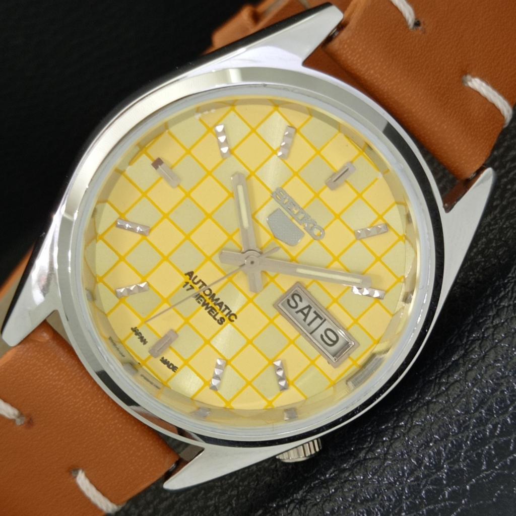 

ВИНТАЖНЫЕ АВТОМАТИЧЕСКИЕ ЧАСЫ SEIKO 5, ОТРЕСТАВРИРОВАННЫЕ, ЯПОНИЯ, МУЖСКИЕ, ЖЕЛТЫЙ ЦИФЕРБЛАТ, a440463-4 Sk-a440463