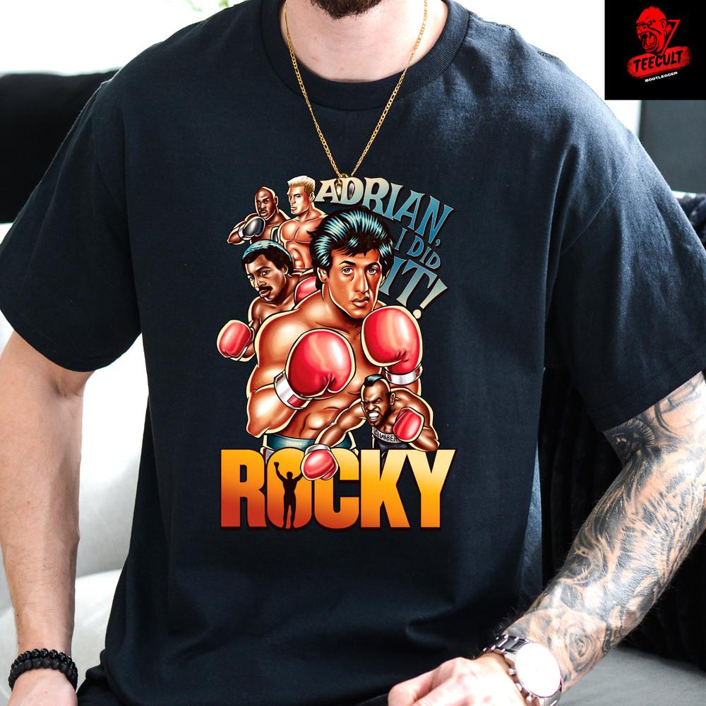 

Rocky Balboa #039;Adrian I Did it#039; Cult Film Unisex Heavy Cotton TShirt S–3XL Unisex T-Shirt XL