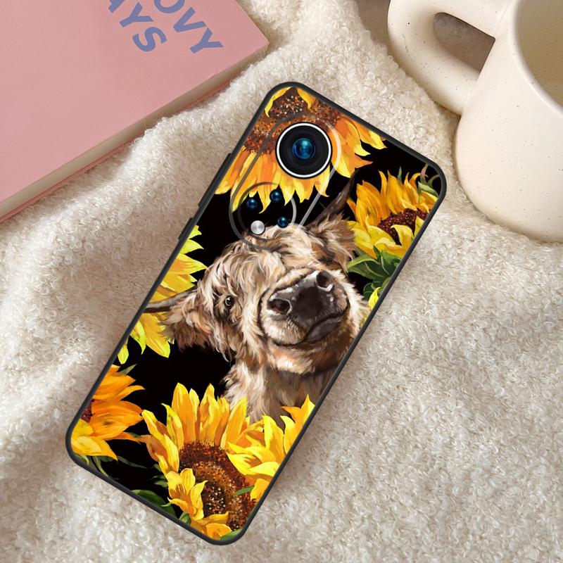 Cute Highland Cow Funda For Huawei P20 P30 P40 P60 Pro P Smart Nova 9 5T Honor Magic5 Lite X8 X9 a 50 70 Case