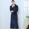 Extra Plush Double-Sided Coral Fleece Bathrobe - Unisex, Plus Size, Ultra Long & Thick for Autumn/Winter
