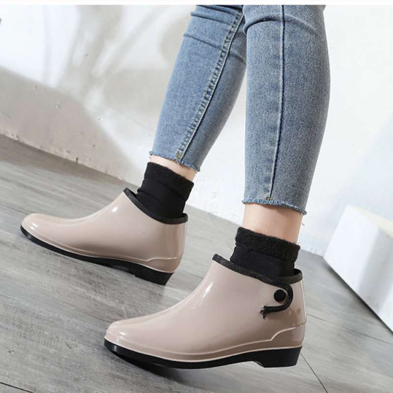 Rain shoes women's adult Korean version trendy fashion short tube waterproof, non-slip and wear-resistant spring and summer water shoes low-top rain