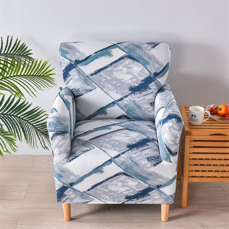 1PC Floral Armchair Cover Elastic Spandex Tub Club Chair Cover Stretch Single Sofa Slipcover for Study Room Bar Counter Hotel