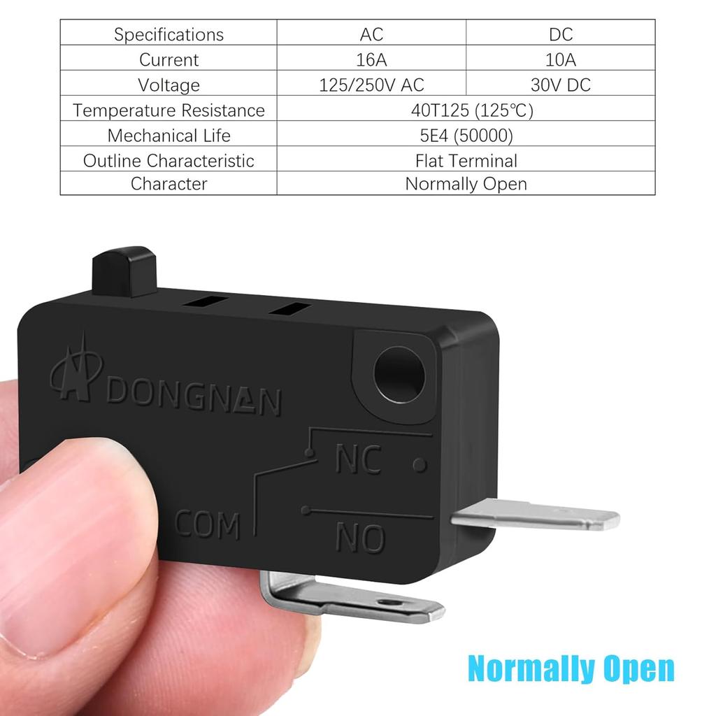 3PCS Microwave Oven Door Switch Replacement Parts(2X Normally Open + 1X Normally Closed), 16A 125/250V, KW3AT-16(Downward Compatible with KW3A-16)