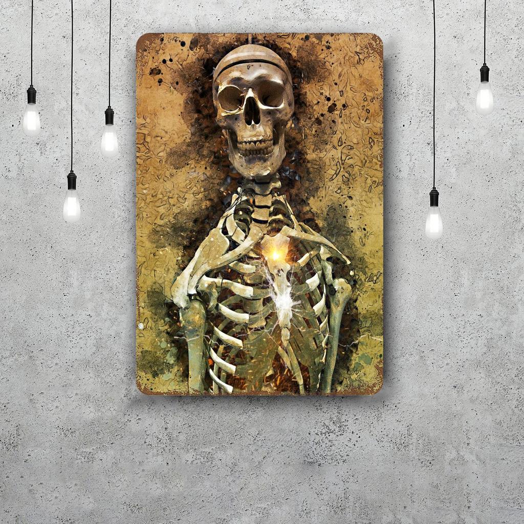 skeleton Vintage Tin Sign Home Decor Wall Decor Art Wall Mural Room Decoration Decor Retro Metal Sign Plate Bar Posters