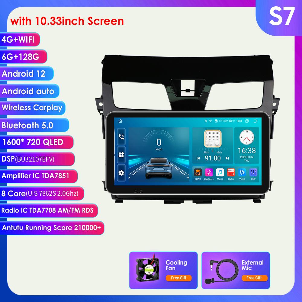

Carplay 4G-LTE 2Din Android Automotivo для Nissan Altima Teana 3 2013 2014 2015 Автомобильный радиоприемник Мультимедийный видеоплеер Навигация GPS Интеллектуальный экран S7 8Core 6G 128G