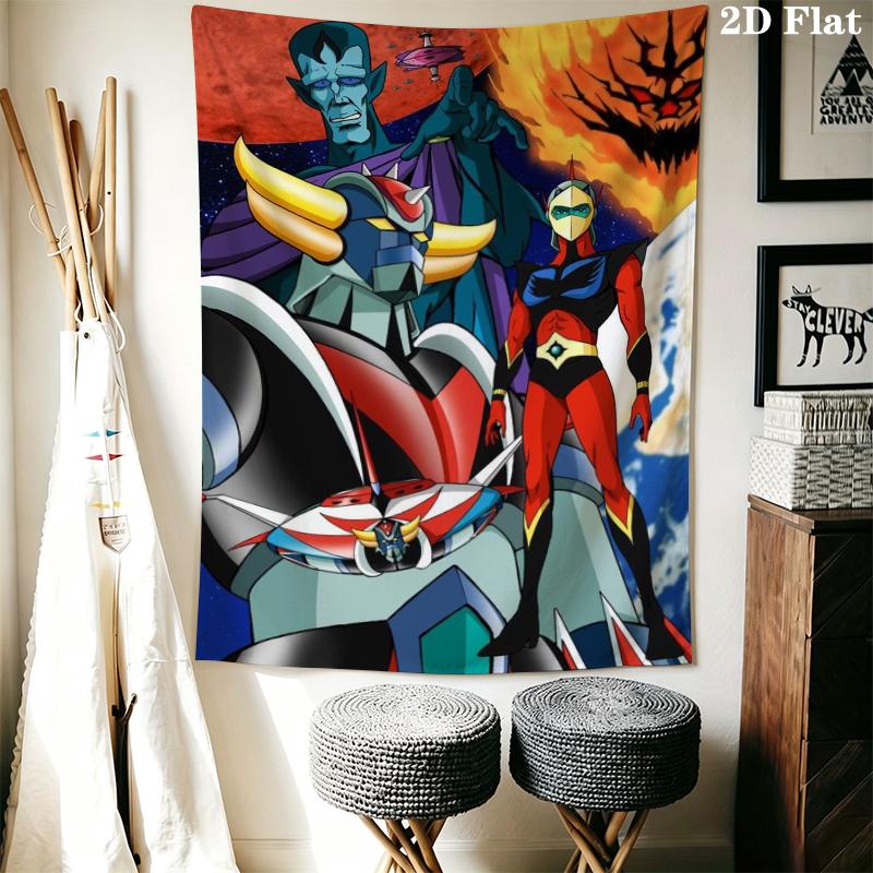 Grendizer Goldorak anime Wall Tapestry Aesthetic Wall Hanging Printed Fabric Blanket Decorative Tapestries for Bedroom Living Room Home Decor