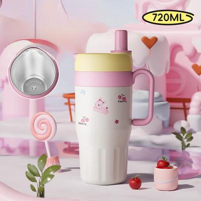 720ML Insulated Stainless Steel Dual-Drink Tumbler
