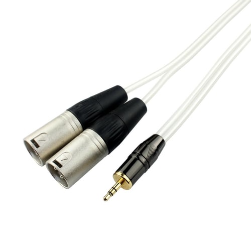 XLR Cable, Microphone Cable, Canon Conversion Cable, Audio Cable, Stereo Cable, 3.5mm Plug (Male) To 2XLR Plug (Male), Stereo Mini Plug Male-Male (2m)