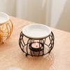 Decorative Essential Oil Burners with Hollowout Design and Ceramics Bowl Tealight Candle Holder Aromatherapies Diffuser