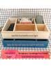 Wooden Multi-Grid Desk Organizer: Chalk, Pen, Key & Stationery Holder