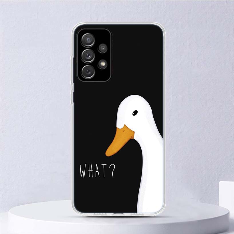 Cartoon Cute Goose Game Soft Case For Samsung Galaxy A51 A71 A50 A70 A21S Phone Cover A30 A20E A10 A31 A41 A6 A7 A8 A9 Shell Coq