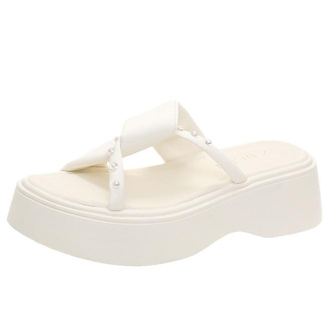 Chinesischer Stil auf Scheiße treten, Sommer-Slipper, Ein-Wort-Schleppgefühl weiche Sohle, hochwertiger Außenrock und Retro mit Schwangerensandalen