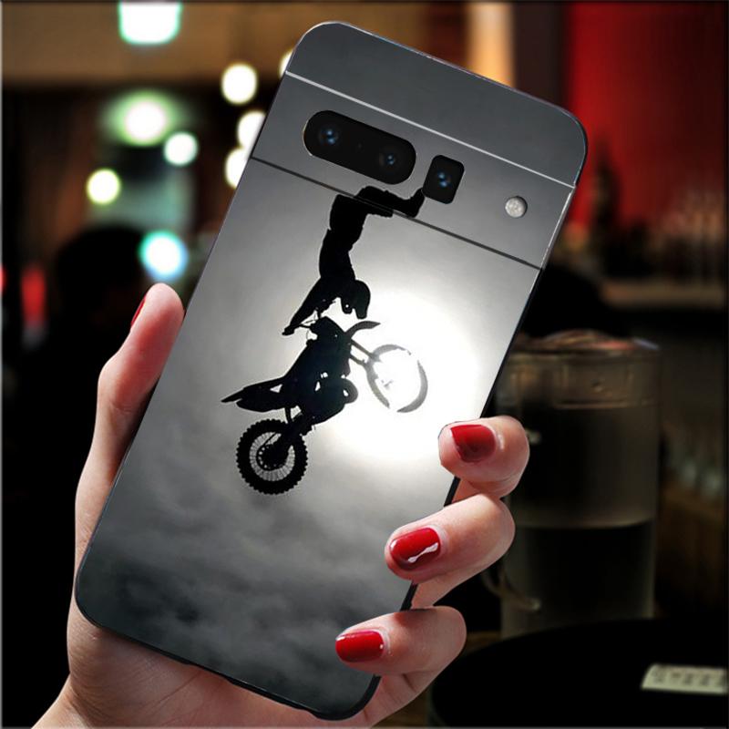 Moto Cross Motorcycle Sports Phone Case for Google Pixel 7 Pro 7 6A 6 Pro 5A 4A 3A Pixel 4 XL Pixel 5 6 4 3 XL 3A XL 2 XL Funda