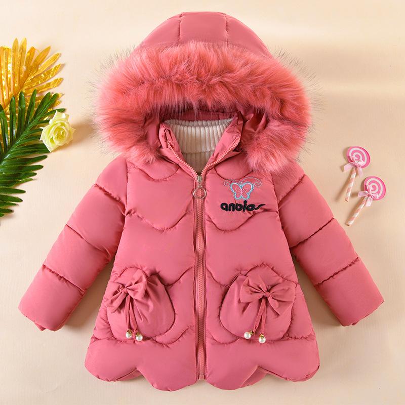 Cappotto Invernale da Bambina Giacca Imbottita in Cotone Giacca Piumino Ispessita alla Moda Giacca Media Lunga Super Carina da Bambina