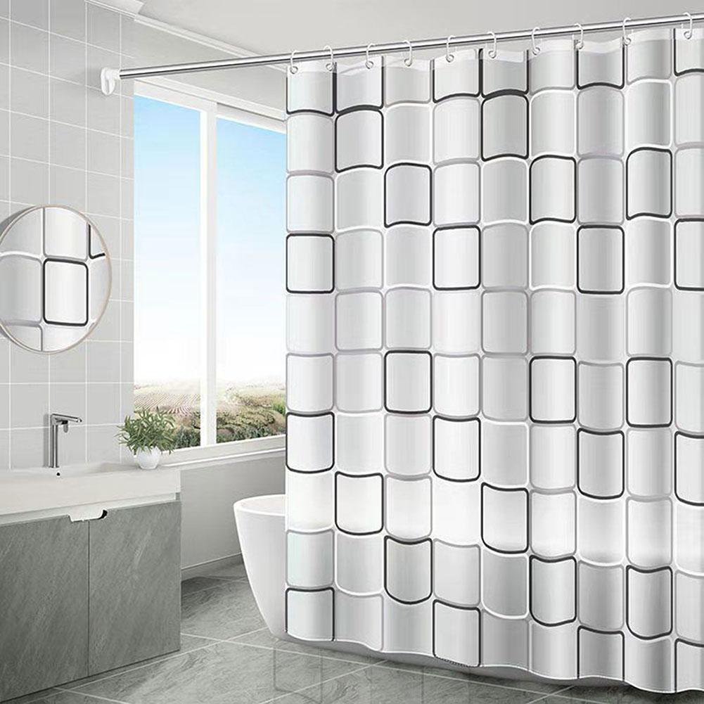 1pc With Pattern Shower Curtain PEVA Waterproof Shower Curtain Bathroom Partition Curtain Bathroom Decoration Accessories