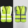 Adults High Visibility 5 Pockets Safety Reflective Zipper Vest Warning Waistcoat