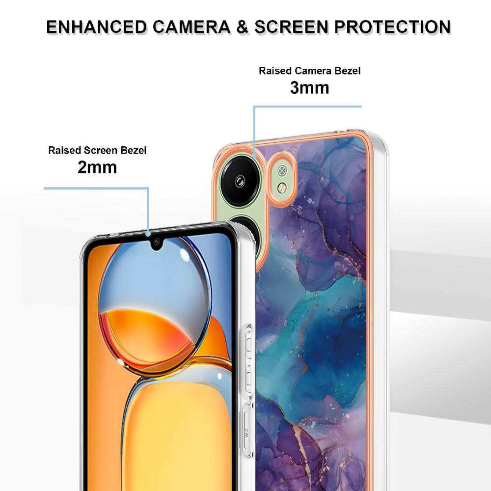 YB IMD Series-16 Style-E For Xiaomi Redmi 13C 4G/13C 5G/13R 5G/Poco M6 5G/Poco C65 4G Soft TPU Case Electroplating Edge