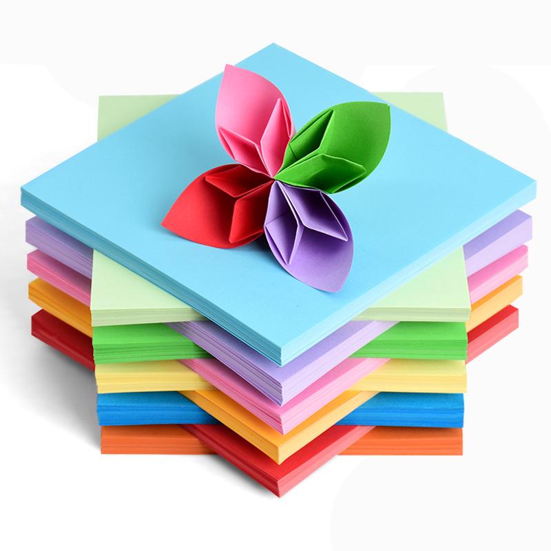 Children's Origami Craft Paper - 10 Colors DIY Square Sheets