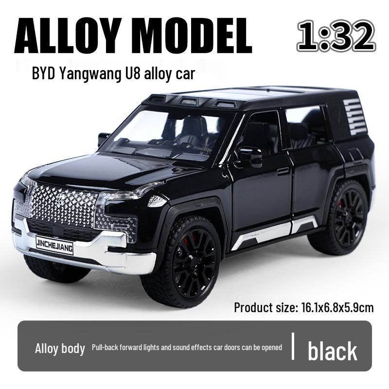 

Jinchen 1:32 BYD Yangwang U8 Alloy Off-Road Model with Sound and Light - Boys Collectible Toy чёрный