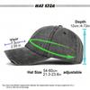 Vintage Washed Distressed Denim Baseball Cap With Criss Cross Ponytail Hole For Women