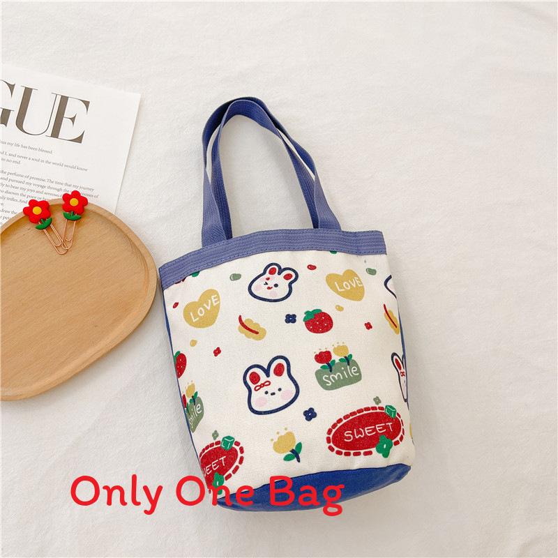 Childrens Canvas Bag With Cartoon Tiger Pattern And Single Shoulder Strap For School