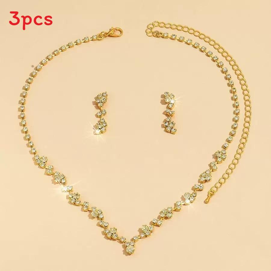 Fashion Jewelry Set With Dazzling Water Diamond For Brides And Women