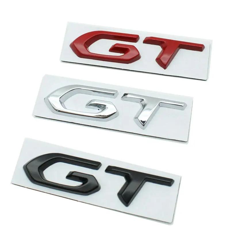 3D Metal Logo GT Emblem Letters Car Rear Trunk Badge For Car 208 2008 205 508 5008 207 408 308 3008 GT Sticker Accessories