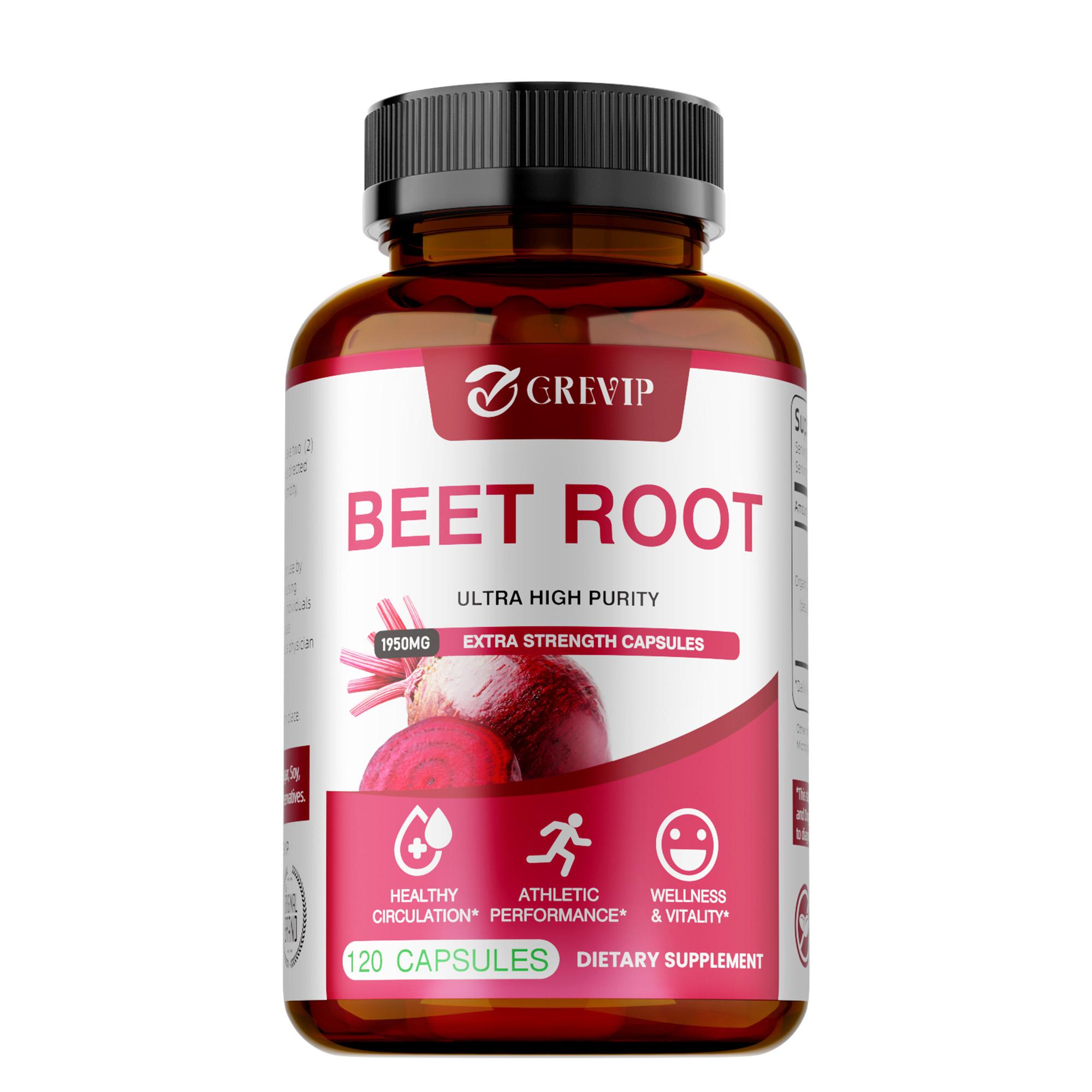CREVIP High-Purity Beetroot Capsules, Single Beetroot Raw Material, Daily Nutritional Supplement for Circulating Energy 120*1