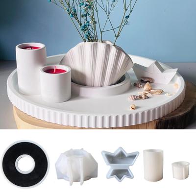 Flexible Silicone Striped Casting Molds for Epoxy Resin Concrete Plaster Reusable DIY Craft Tray with Detailing Grooves