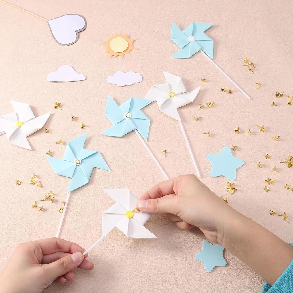 100-piece/set Paper Clasps Split Pins Brads Star Metal Brads Decorative Metal Sealing Clips for Crafts Paper Clasps