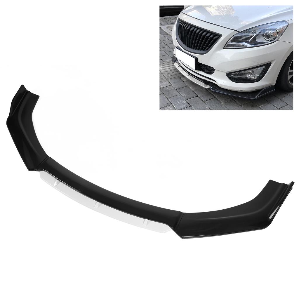 Front Bumper Lip Spoiler Splitter Kit Aerodynamic Part for Auto Car Modification(Glossy Black White )