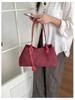 Women's Retro Suede Tote Bag - Large Capacity Frosted Shoulder Bag for Autumn 2025