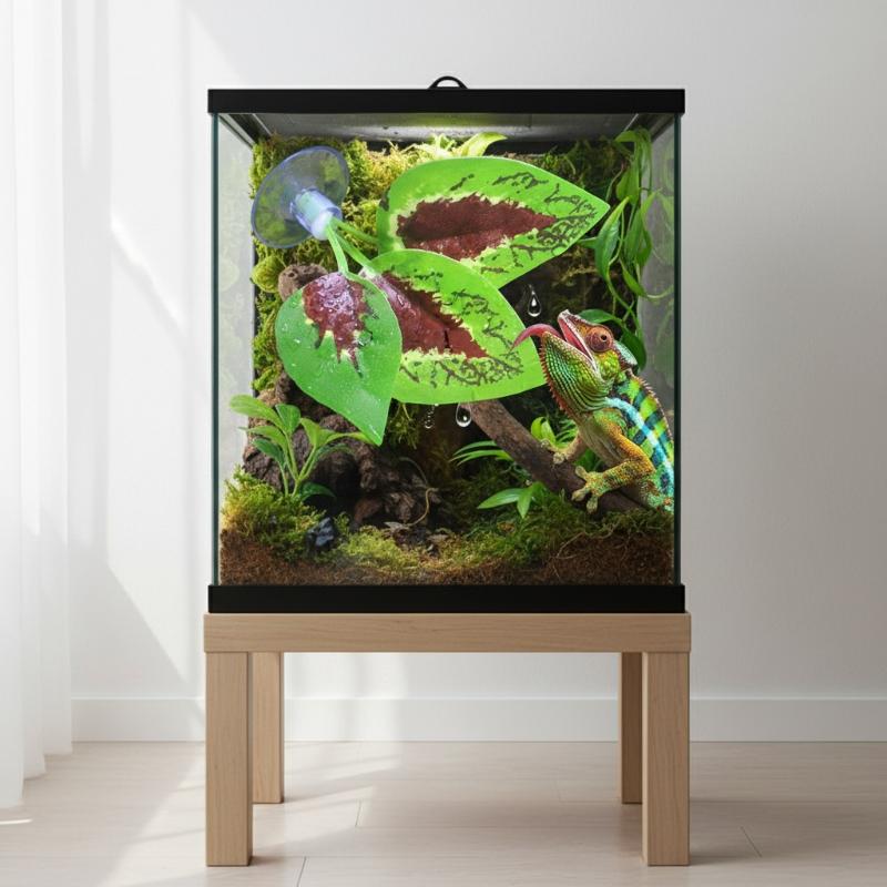 Reptile Habitat Artificial Climbing Leaf Plant Rest Bed for Fish Tank Lizard Snake Turtle Spawning Breeding Decor