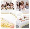 Disposable Tablecloth FOR a White Foil Table With Gold Confetti, Large 137x274 Cm