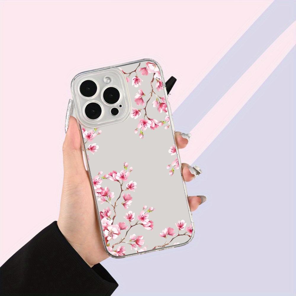 Pink Cherry Blossoms Phone Case For IPhone 17 16 15 Pro 14 13 12 11 Pro Max 15 Plus 16e 17air Silicone Soft Clear Cases Shell