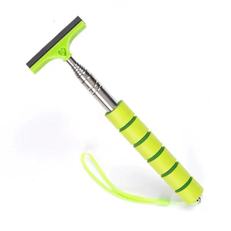 

Многофункциональное автомобильное зеркало заднего вида, телескопическая щетка для мытья окон автомобиля, переднее лобовое стекло, непромокаемая щетка для чистки, скребок Green 1PCS