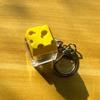 Cheese Keyboard Fidget Keychain Stress Anxiety Relief Portable Travel Kids Adults Mechanical Keyboard Clicker Decompression Button Sensory Toy